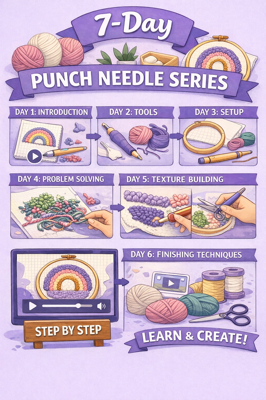 Punch Needle for Beginners: A Free 7-Day Video Guide to Get Started ...