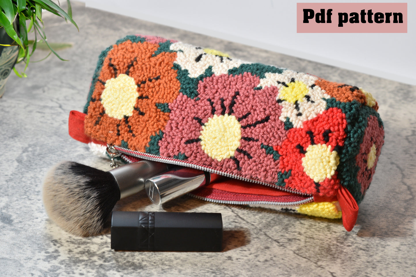 Punch needle Etui bag digital pattern