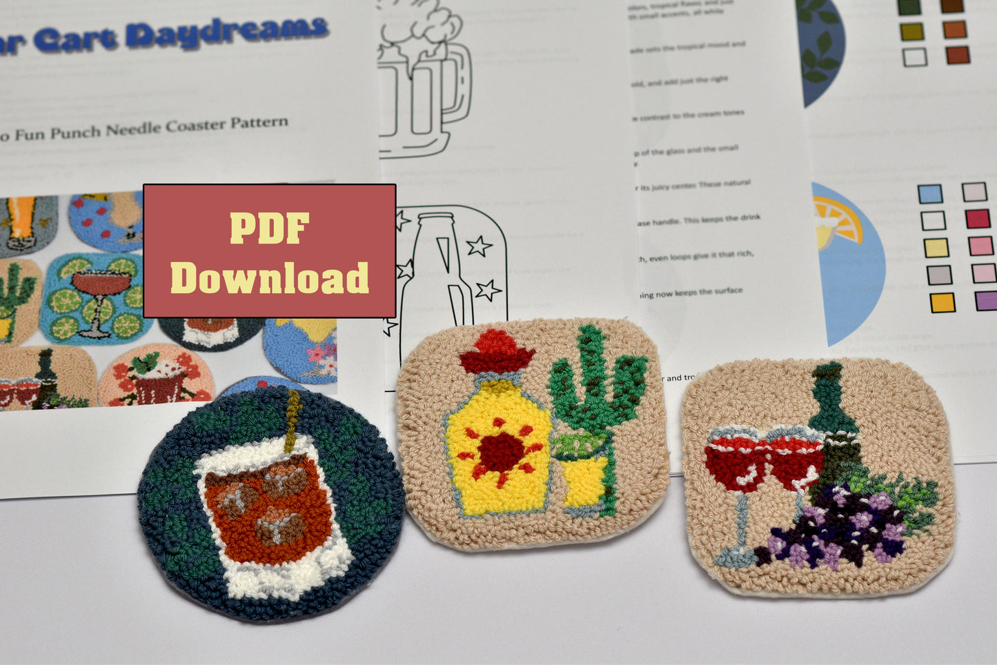 Bar Chart Daydream - 10 Elegant Drink-Themed Embroidery Patterns – Digital PDF with Printable Templates and Step-by-Step Instructions