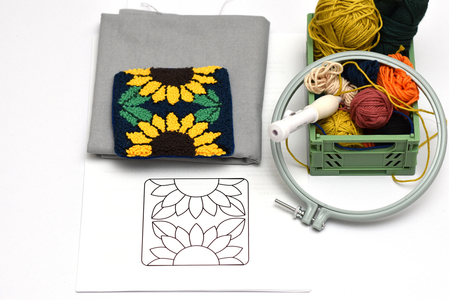 Spring Floral Punch Needle Coaster Pattern Bundle – 10 Botanical DIY Embroidery Designs – Digital Download with Printable Templates