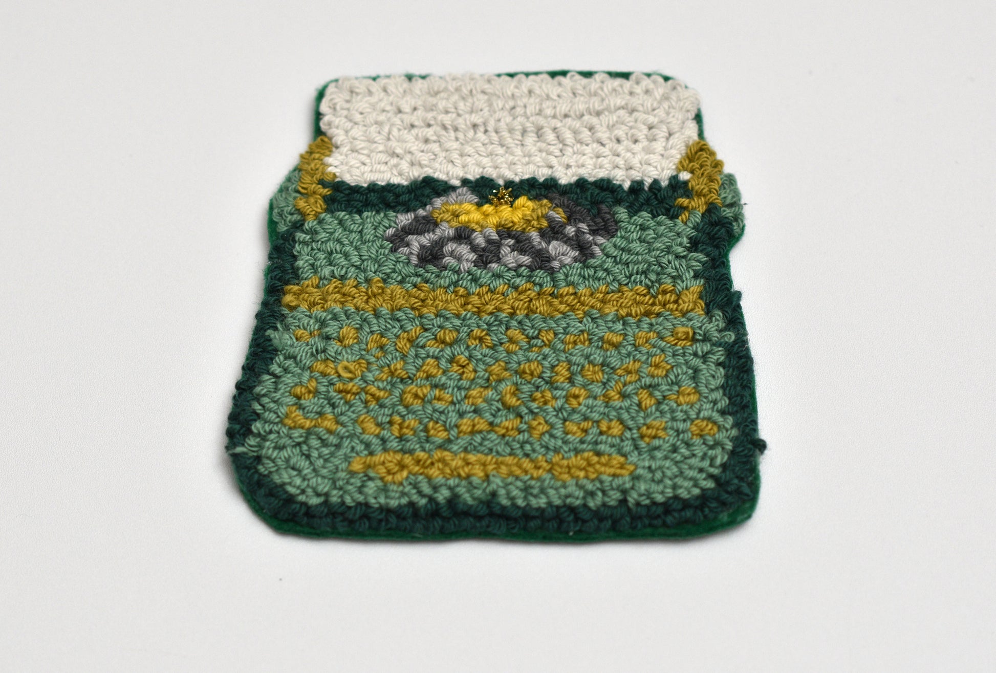 Embroidered typewriter on a white background