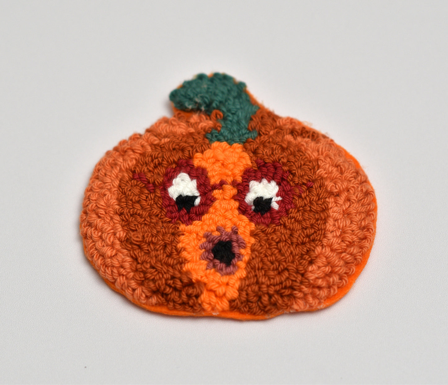 Shocked Pumpkin Punch Needle Coaster Pattern PDF Digital Download - Halloween Face Design Copy  Draft