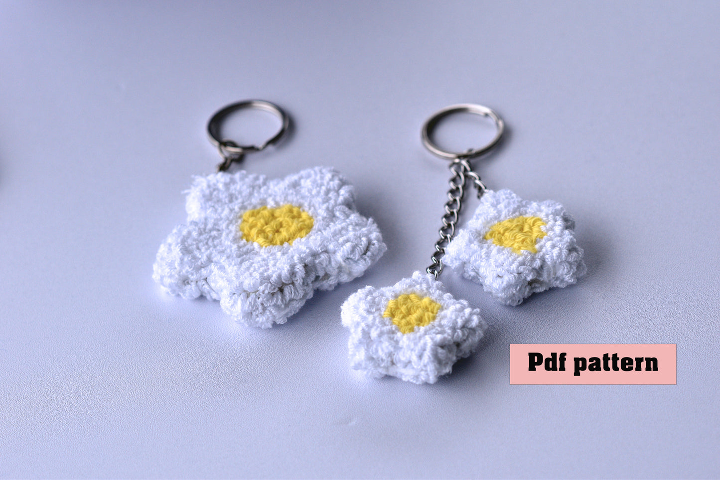 Punch needle daisy key chain digital pattern