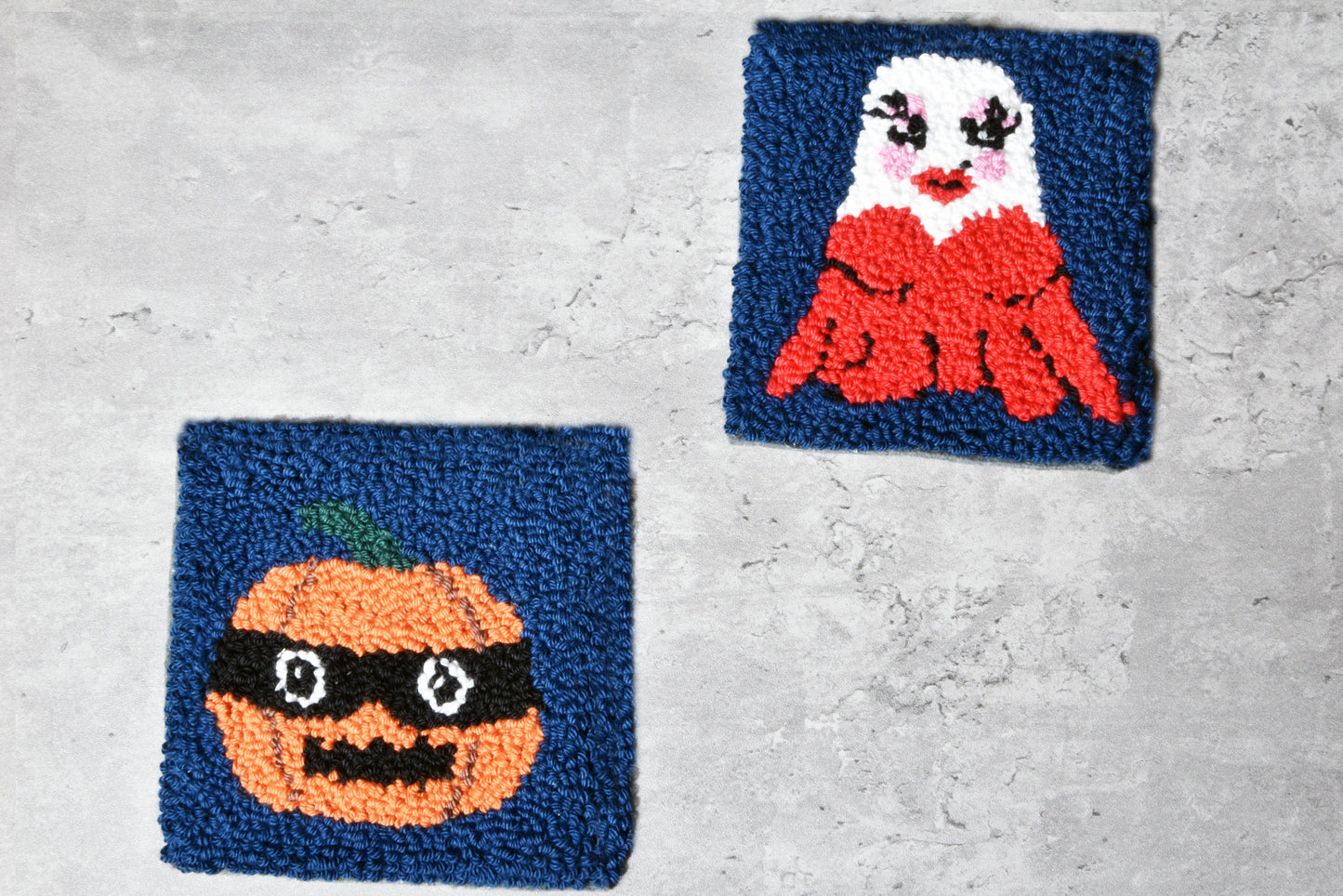 Halloween punch needle coaster set - Digital pattern and instructions