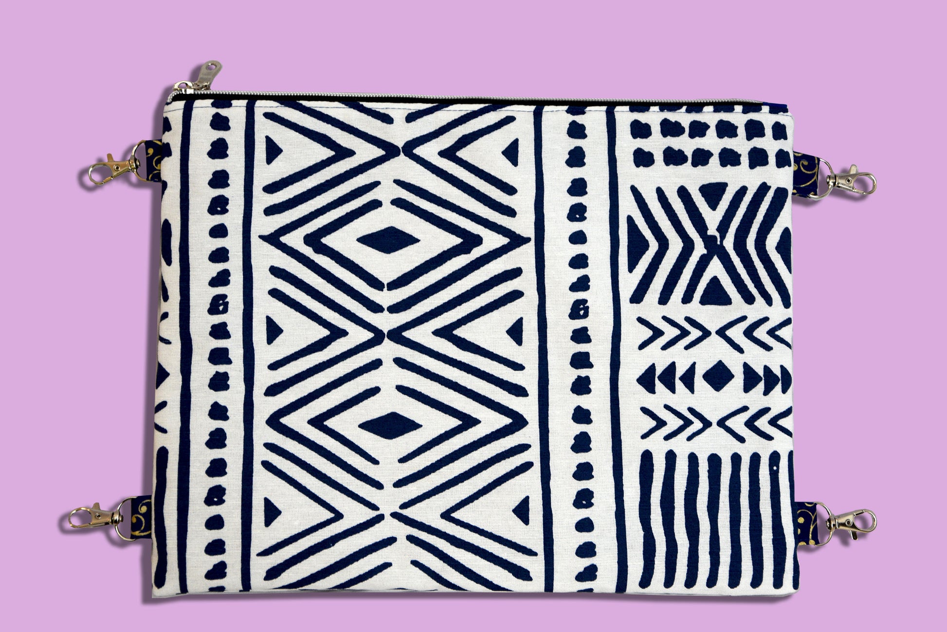 Tote bag organizer components laid flat displaying all pattern pieces and accessories