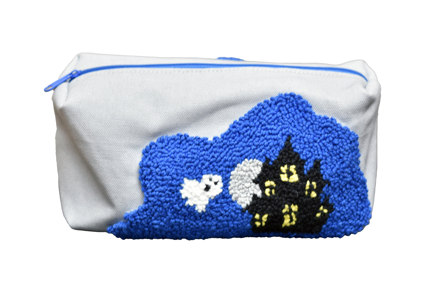 Beginner-Friendly Halloween Cosmetic Bag Digital Sewing Pattern with Punch Needle Embroidery -Haunted house