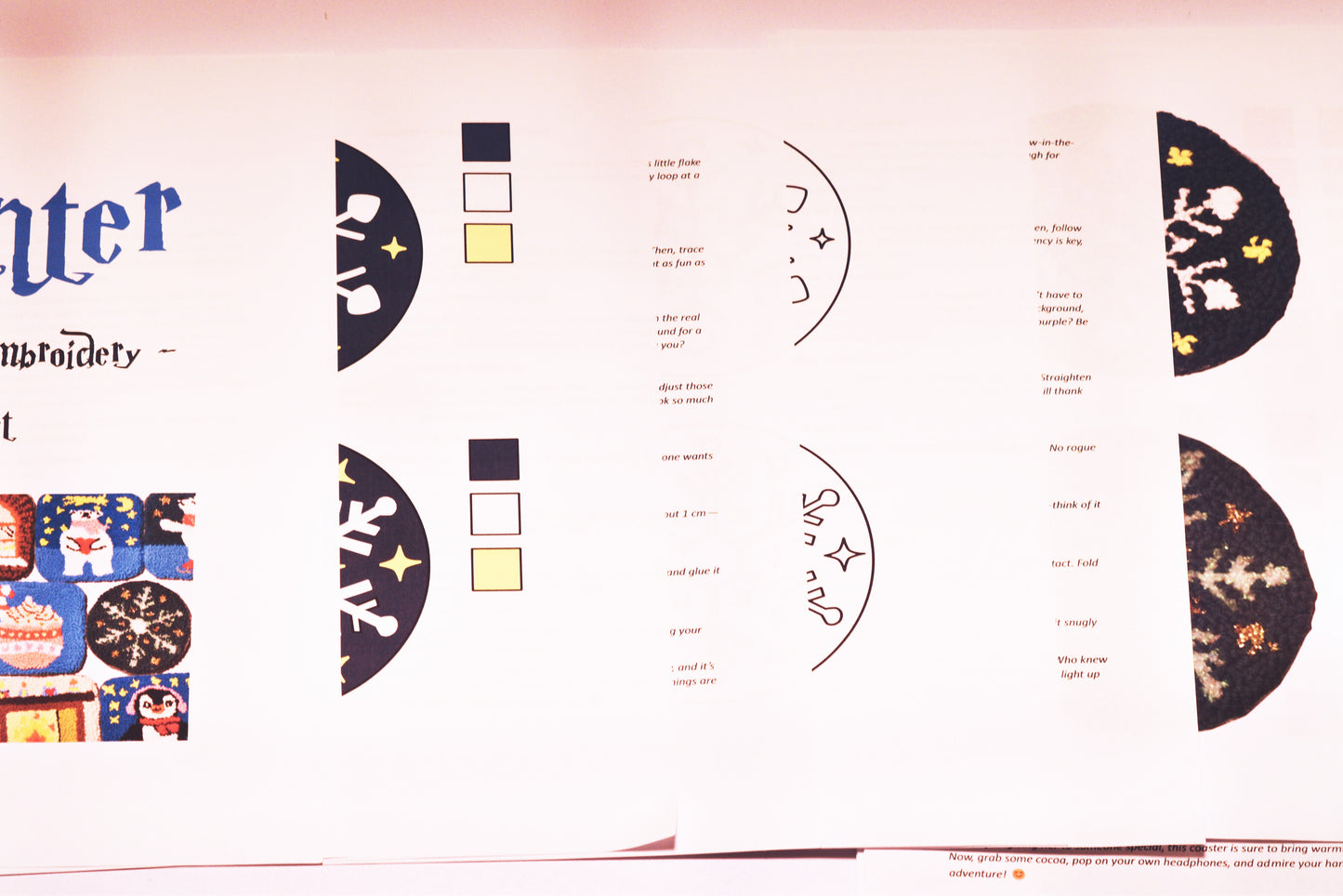 Winter Wonderland Punch Needle Coaster Pattern Set-Digital download