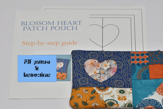 Digital Patchwork Zippered Pouch Pattern - Beginner-Friendly Sewing Project