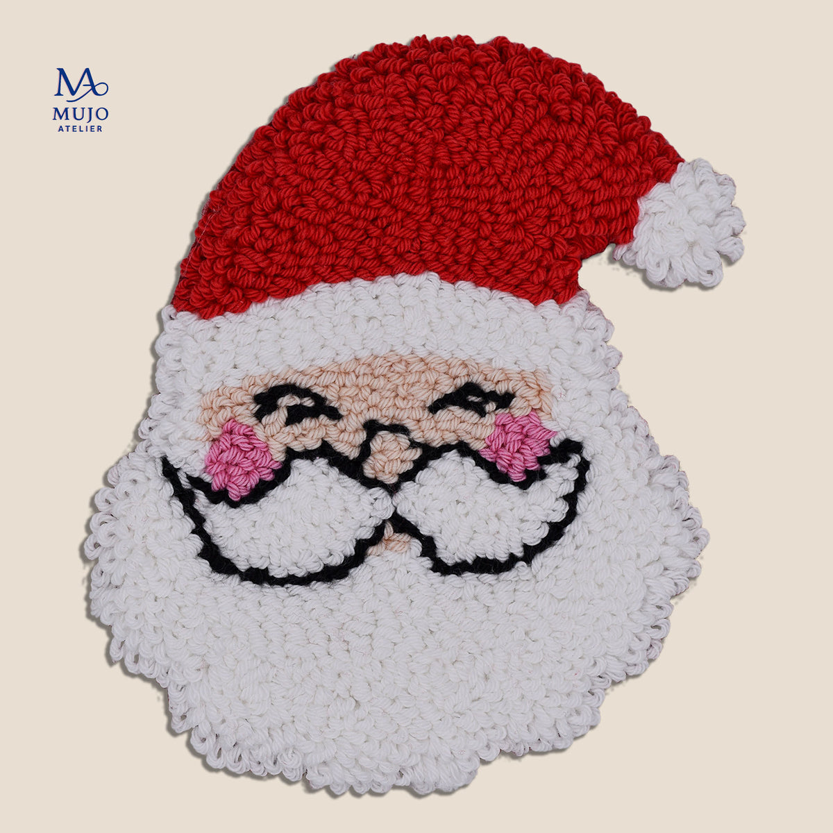 Punch Needle Pattern, Santa Claus Christmas Coaster PDF with Video Tutorial