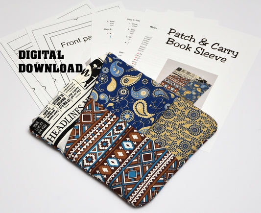 DIY Book Sleeve Sewing Instructions - Patchwork Book Sleeve Pattern