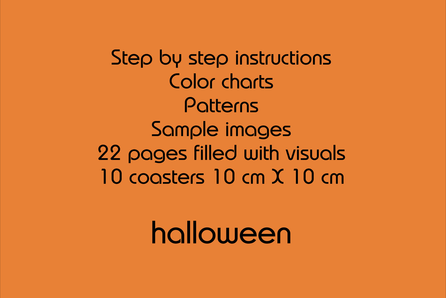 Halloween punch needle coaster set - Digital pattern and instructions