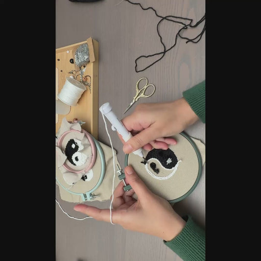 Yin Yang Punch Needle Keychain Pattern PDF | 3 Sizes & Multiple Finish Options | Beginner Friendly